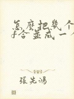 怎么把几个pdf合并成一个pdf文件