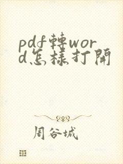 pdf转word怎样打开