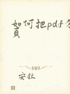 如何把pdf分页