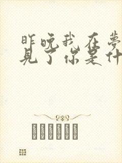 昨晚我在梦中遇见了你是什么歌名