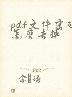 pdf文件密码怎么去掉