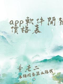 app软件开发价格表