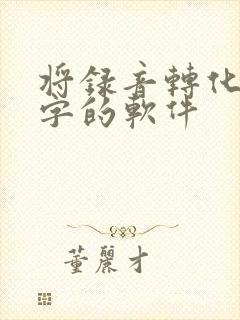 将录音转化成文字的软件