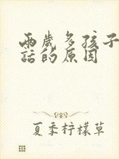 两岁多孩子不说话的原因