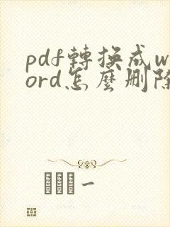 pdf转换成word怎么删除格式
