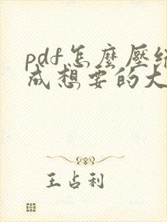 pdf怎么压缩成想要的大小