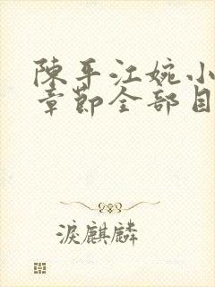 陈平江婉小说的章节全部目录