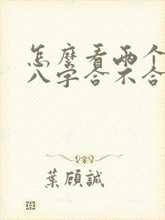怎么看两个人的八字合不合