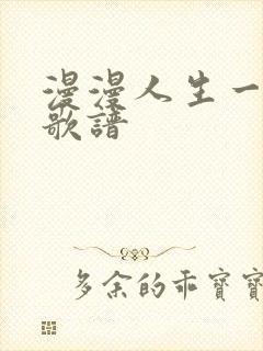 漫漫人生一路歌歌谱