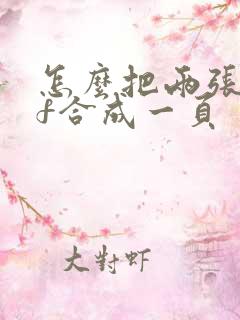 怎么把两张pdf合成一页