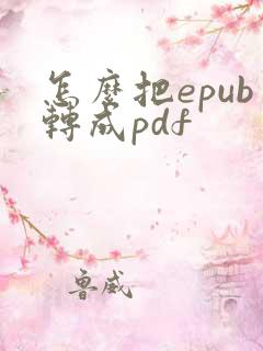 怎么把epub转成pdf