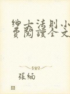 绅士法则小说免费阅读全文无弹窗