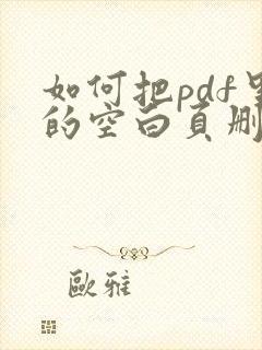如何把pdf里的空白页删除
