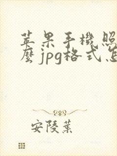 苹果手机照片怎么jpg格式怎么弄