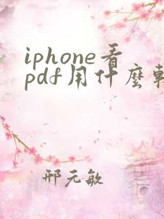 iphone看pdf用什么软件好