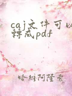 caj文件可以转成pdf