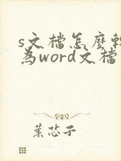 s文档怎么转化为word文档