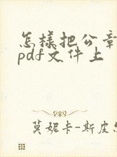 怎样把公章印在pdf文件上