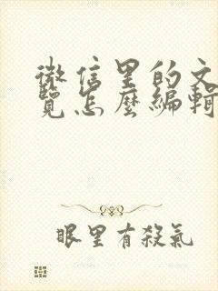 微信里的文件预览怎么编辑