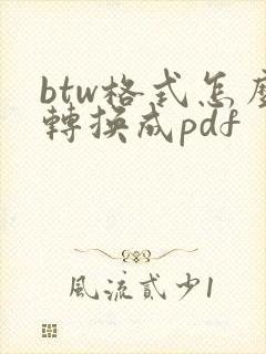 btw格式怎么转换成pdf