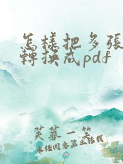 怎样把多张图片转换成pdf