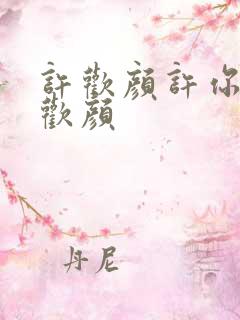许欢颜许你一世欢颜