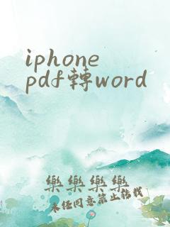 iphone pdf转word