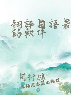 翻译日语最准确的软件