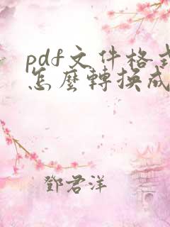 pdf文件格式怎么转换成word