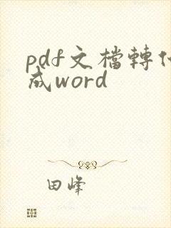 pdf文档转化成word
