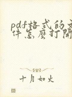 pdf格式的文件怎么打开