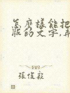 怎么样能把纸质版的文字,弄成电子版