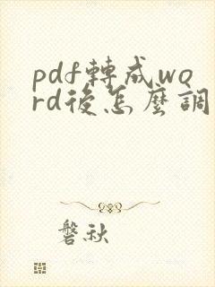 pdf转成word后怎么调整格式