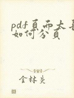 pdf页面太长如何分页