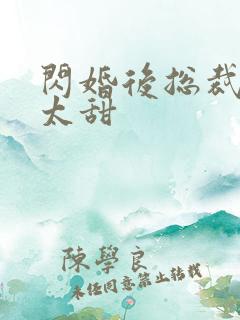 闪婚后总裁娇妻太甜