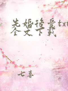 先婚后爱txt全文下载