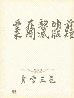 爱在黎明前升起未删减版短剧