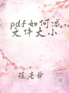 pdf如何减小文件大小
