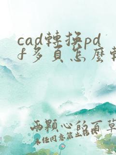 cad转换pdf多页怎么转换