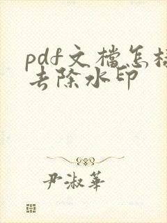 pdf文档怎样去除水印