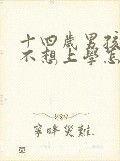 十四岁男孩叛逆不想上学怎么办