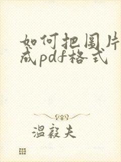 如何把图片转换成pdf格式