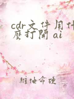 cdr文件用什么打开 ai