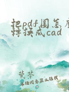 把pdf图怎么转换成cad