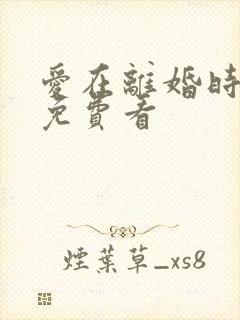 爱在离婚时短剧免费看