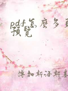 pdf怎么多页预览