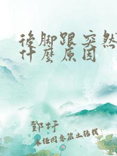 后脚跟突然肿痛什么原因