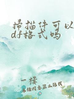 扫描件可以是pdf格式吗