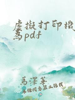 虚拟打印机转换为pdf