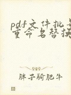 pdf文件批量重命名替换